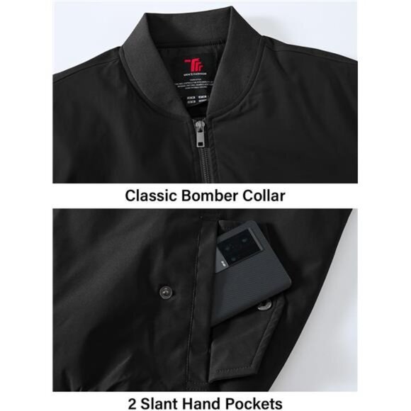 Mens Quilted Bomber Jacket Windproof Padded Coat Warm Casual Fall Winter Outerwe - Picture 3 of 7